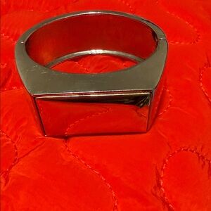 Sleek Silver Rectangular Cuff Bracelet